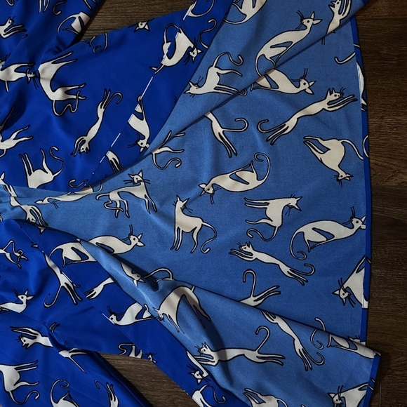 ModCloth Blue Cat Print Open Front Kimono Cardigan S/M - Picture 10 of 10